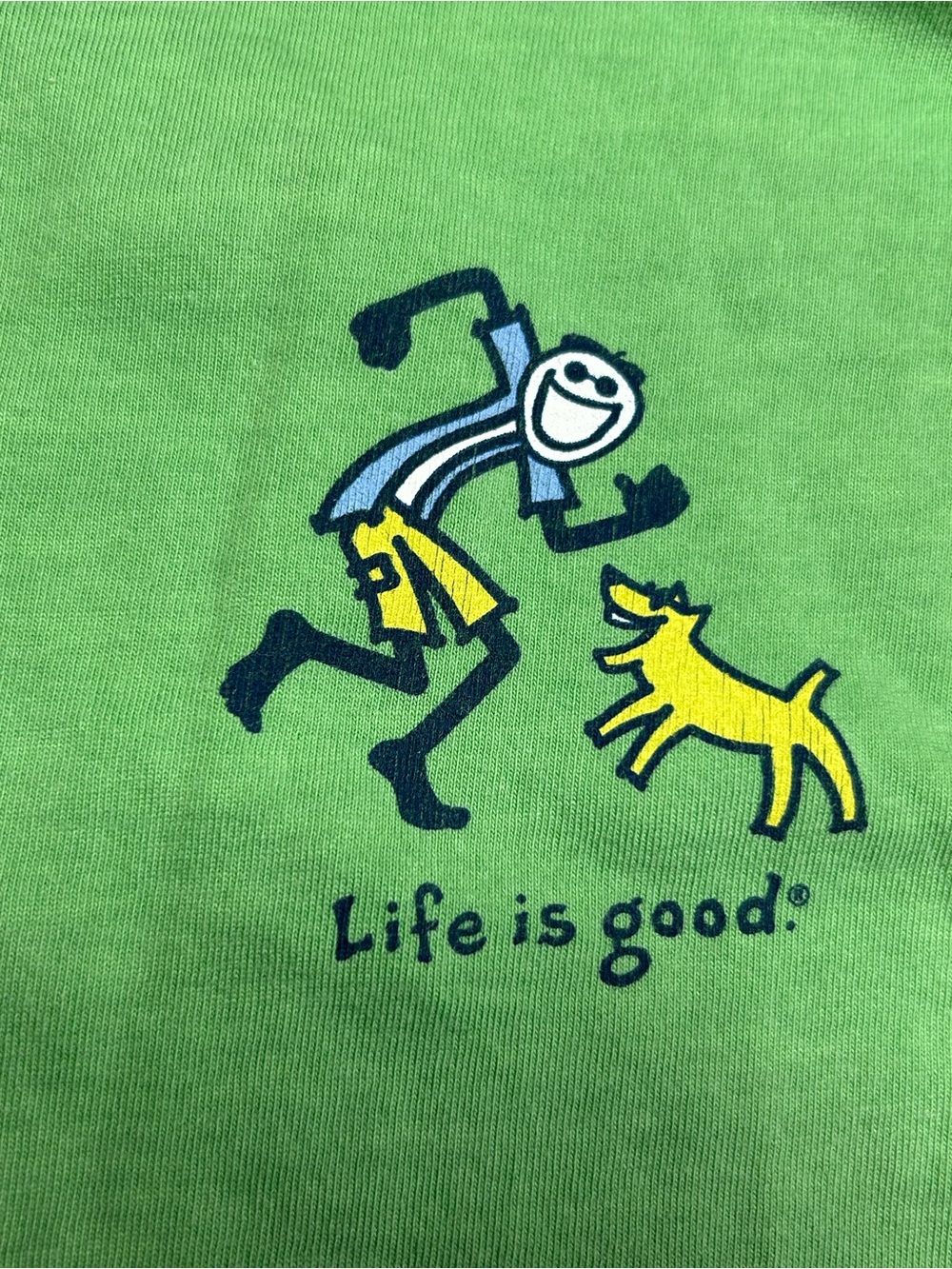 Life Is Good Women's Small Short Sleeved T Shirt Happy Jake Yellow Dog LIG - Picture 2 of 11